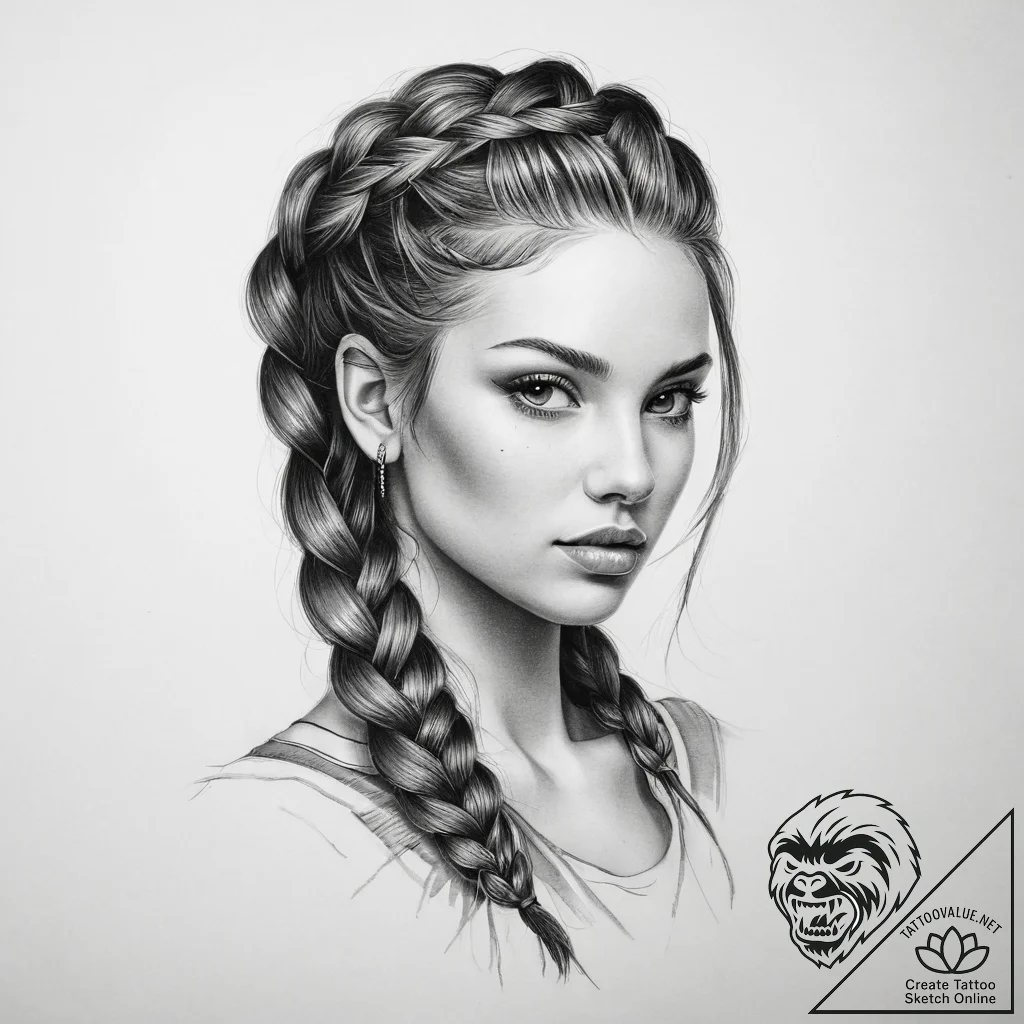 Tattoo sketch braid - tattoo sketch (№1759590752_0, 04.10.2025 15:12) — tattoovalue.net