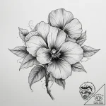 Tattoo sketch viola flower, ink illustration… – tattoo sketch (№1759591401_0, 04.10.2025 15:23) — tattoovalue.net