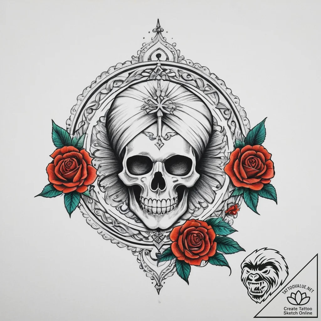 Tattoo sketch sikh khanda symbol, artistic ta... - tattoo sketch (№1759591853_0, 04.10.2025 15:30) — tattoovalue.net