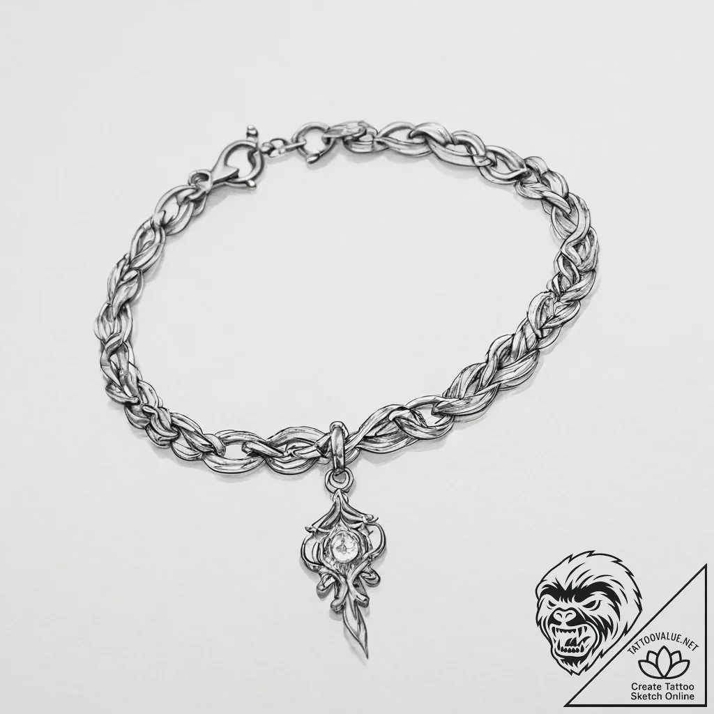 Tattoo sketch dainty bracelet - tattoo sketch (№1759593153_0, 04.10.2025 15:52) — tattoovalue.net