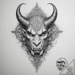 Tattoo sketch half-orc tusks, tattoo line art… – tattoo sketch (№1759593370_0, 04.10.2025 15:56) — tattoovalue.net