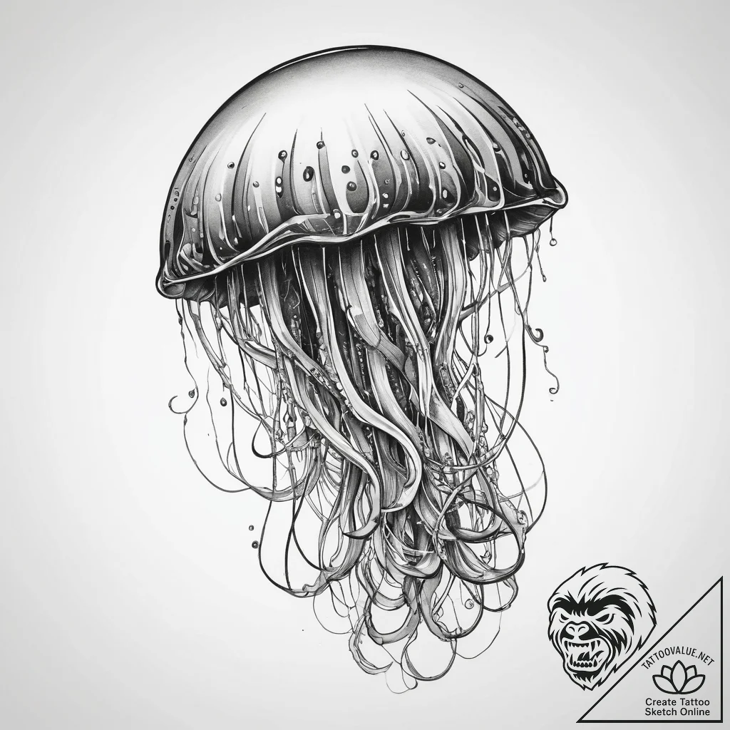 Tattoo sketch jellyfish tattoo, tattoo sketch... - tattoo sketch (№1759594030_0, 04.10.2025 16:07) — tattoovalue.net