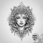 Tattoo sketch mystical land, tattoo flash she… – tattoo sketch (№1759595112_0, 04.10.2025 16:25) — tattoovalue.net