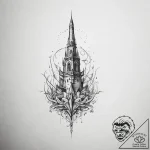 Tattoo sketch spire, tattoo sketch design, mi… – tattoo sketch (№1759596195_0, 04.10.2025 16:43) — tattoovalue.net