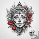 Tattoo sketch mystical harvest, ink illustrat… – tattoo sketch (№1759597277_0, 04.10.2025 17:01) — tattoovalue.net
