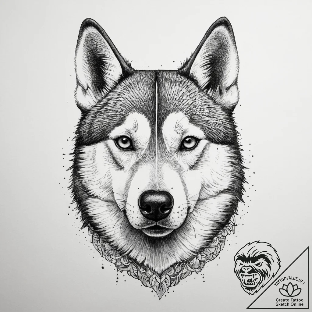 Tattoo sketch siberian husky, tattoo drawing... - tattoo sketch (№1759597494_0, 04.10.2025 17:04) — tattoovalue.net