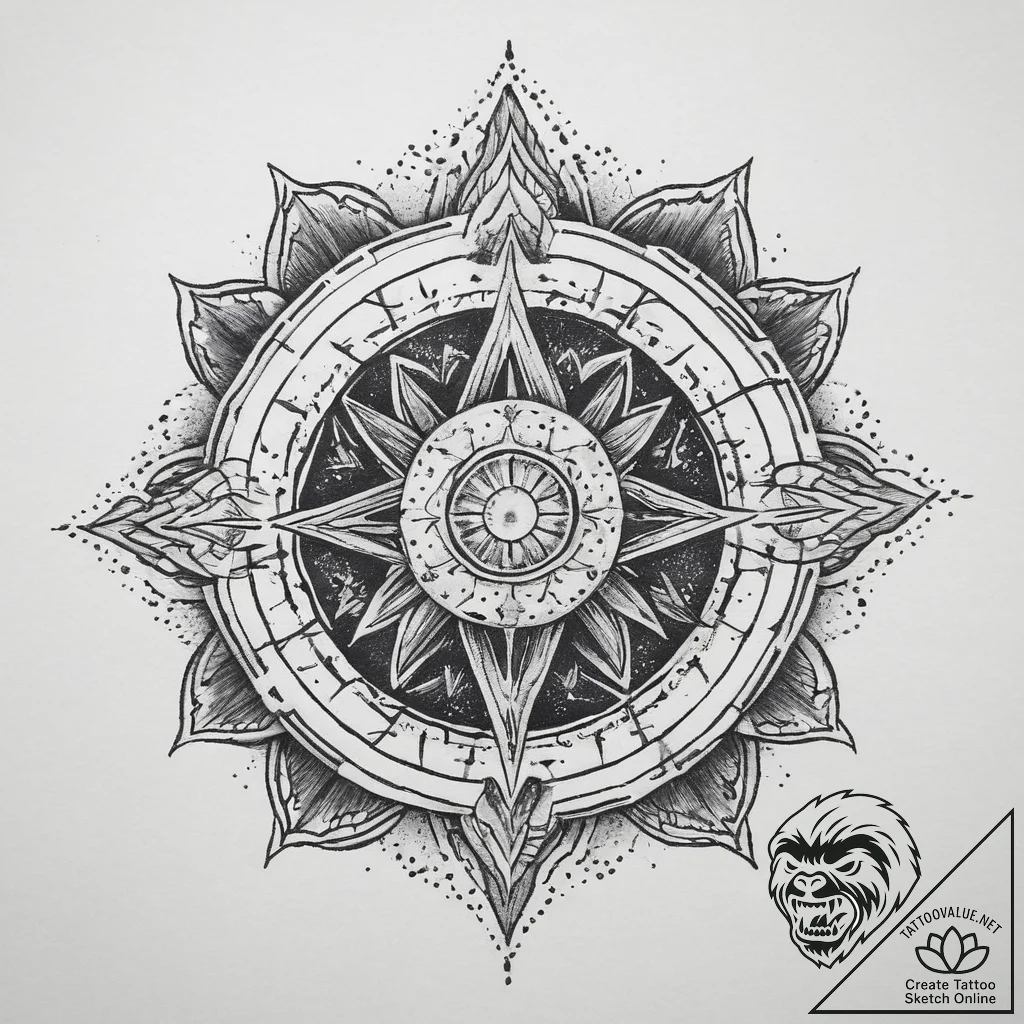 Tattoo sketch cosmic world, ink illustration... - tattoo sketch (№1759597720_0, 04.10.2025 17:08) — tattoovalue.net
