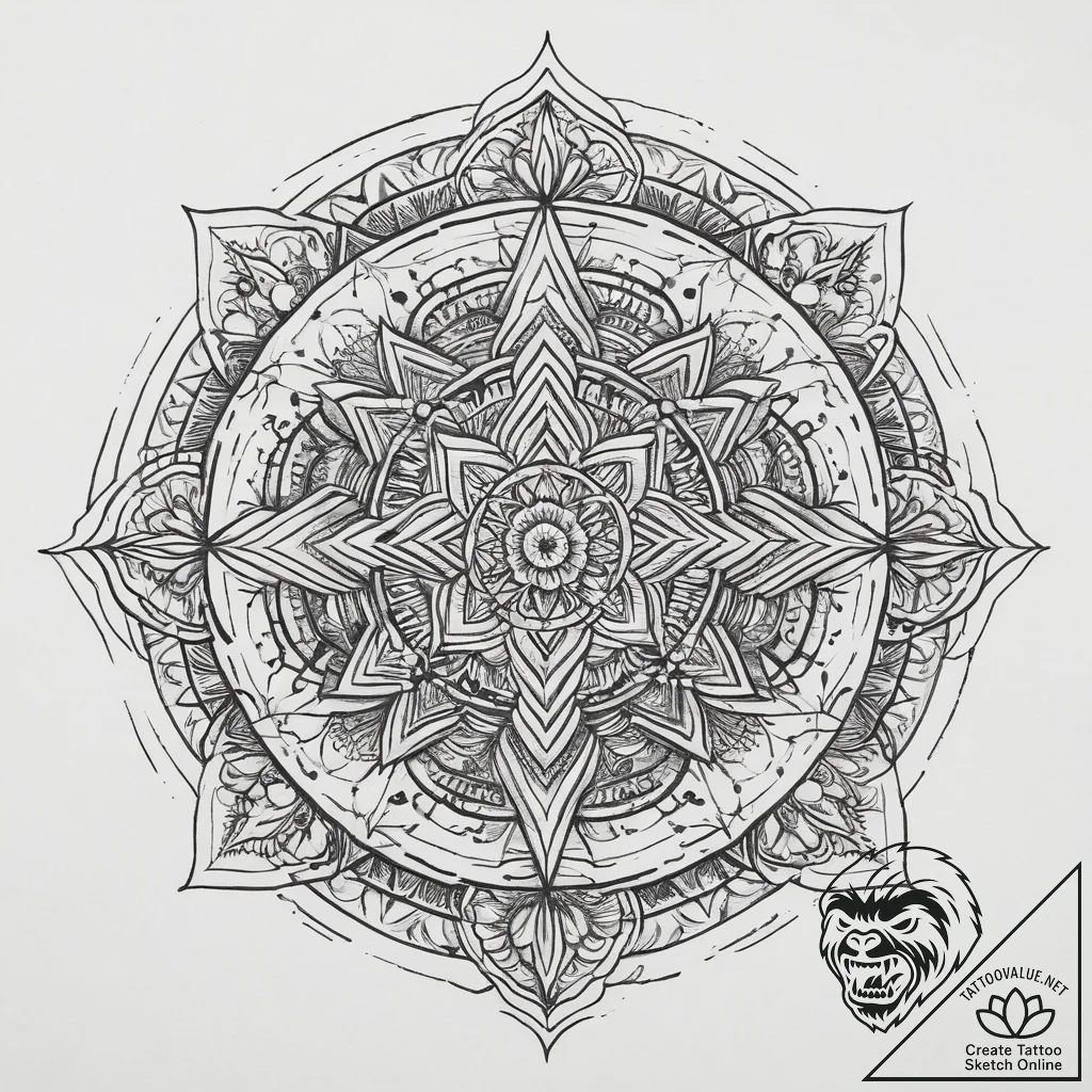 Tattoo sketch blessed self, ink illustration... - tattoo sketch (№1759597944_0, 04.10.2025 17:12) — tattoovalue.net