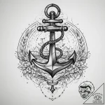 Tattoo sketch anchor with a flag, ink illustr… – tattoo sketch (№1759598168_0, 04.10.2025 17:16) — tattoovalue.net