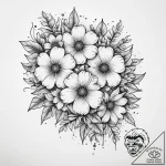 цветы, ink illustration for tattoo, black out… – tattoo sketch (№1759599045_0, 04.10.2025 17:30) — tattoovalue.net