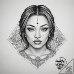 Tattoo sketch kikimora with a needle, tattoo… – tattoo sketch (№1759599700_0, 04.10.2025 17:41) — tattoovalue.net
