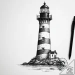 Tattoo sketch узор в виде маяка – tattoo sketch (№1759600567_0, 04.10.2025 17:56) — tattoovalue.net