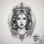 Tattoo sketch tiara tattoo, artistic tattoo s… – tattoo sketch (№1759601447_0, 04.10.2025 18:10) — tattoovalue.net