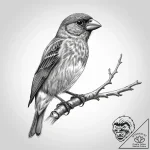 Tattoo sketch house finch, artistic tattoo sk… – tattoo sketch (№1759601665_0, 04.10.2025 18:14) — tattoovalue.net