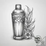 Tattoo sketch bartender cocktail shaker and g… – tattoo sketch (№1759603641_0, 04.10.2025 18:47) — tattoovalue.net