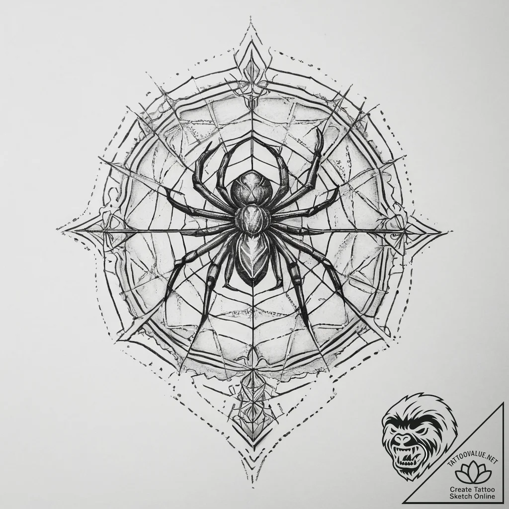 Tattoo sketch kikimora, the house spirit, wit... - tattoo sketch (№1759604727_0, 04.10.2025 19:05) — tattoovalue.net