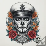 Tattoo sketch soldier with a lock, tattoo lin… – tattoo sketch (№1759605176_0, 04.10.2025 19:12) — tattoovalue.net