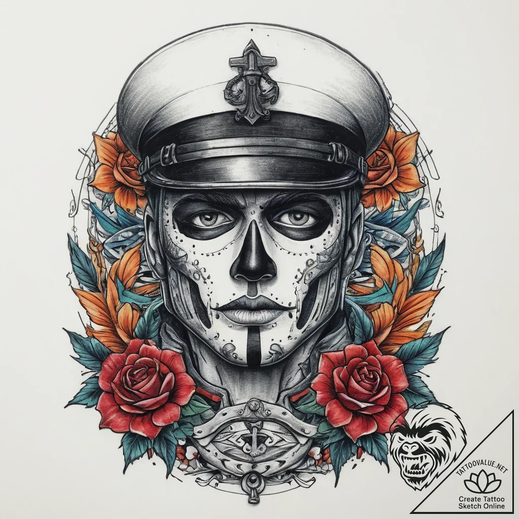 Tattoo sketch soldier with a lock, tattoo lin... - tattoo sketch (№1759605176_0, 04.10.2025 19:12) — tattoovalue.net