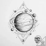 Tattoo sketch geometric planet – tattoo sketch (№1759605393_0, 04.10.2025 19:16) — tattoovalue.net