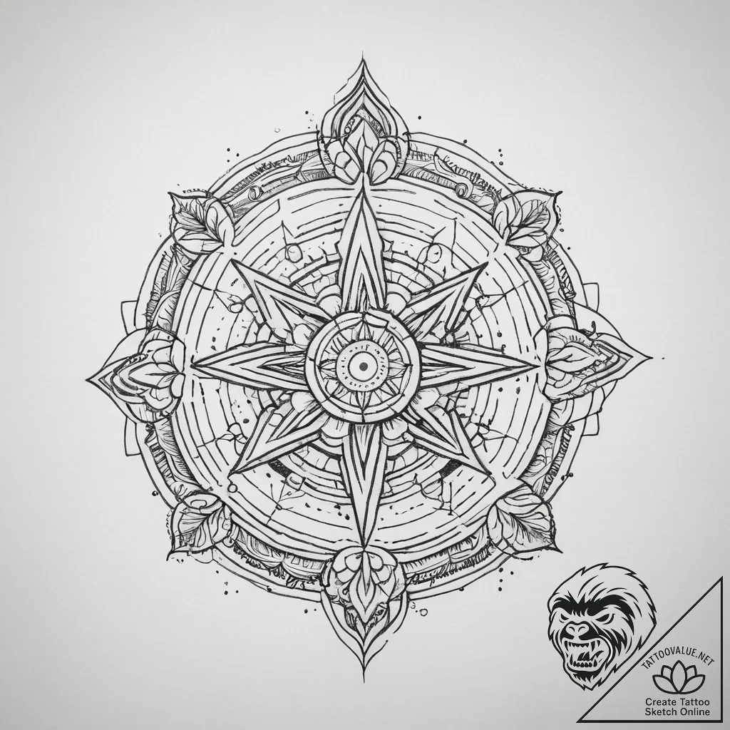 Tattoo sketch sacred space, tattoo flash shee... - tattoo sketch (№1759605828_0, 04.10.2025 19:23) — tattoovalue.net