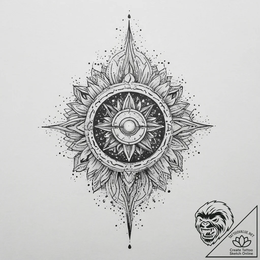 Tattoo sketch cosmic self, tattoo line art, d... - tattoo sketch (№1759607371_0, 04.10.2025 19:49) — tattoovalue.net