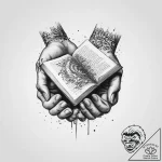 Tattoo sketch hands with a book, tattoo drawi… – tattoo sketch (№1759608895_0, 04.10.2025 20:14) — tattoovalue.net