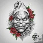 Tattoo sketch the grinch with a feather, tatt… – tattoo sketch (№1759610430_0, 04.10.2025 20:40) — tattoovalue.net