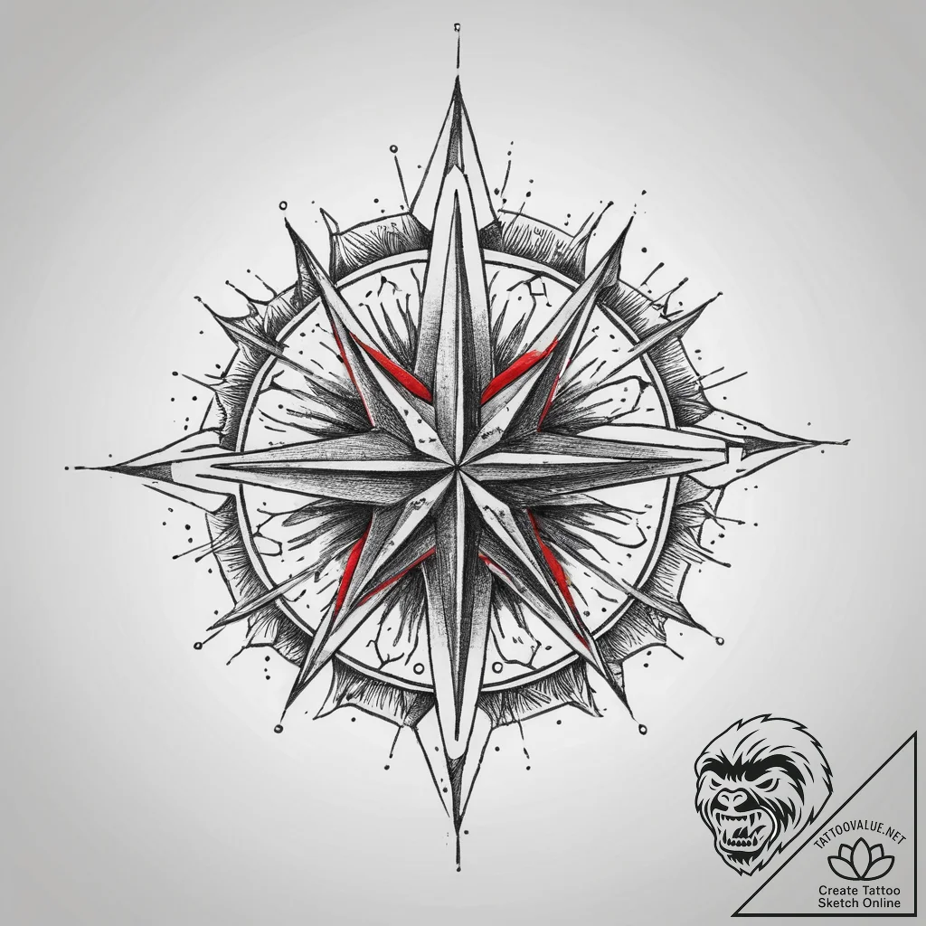 Tattoo sketch kolovrat with a star, tattoo li... - tattoo sketch (№1759610656_0, 04.10.2025 20:44) — tattoovalue.net
