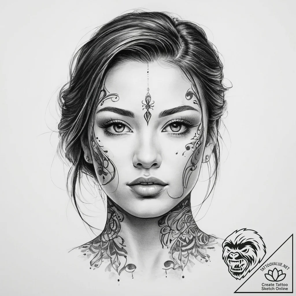 Tattoo sketch face - tattoo sketch (№1759611093_0, 04.10.2025 20:51) — tattoovalue.net