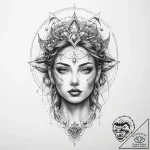 Tattoo sketch cosmic person – tattoo sketch (№1759611971_0, 04.10.2025 21:06) — tattoovalue.net