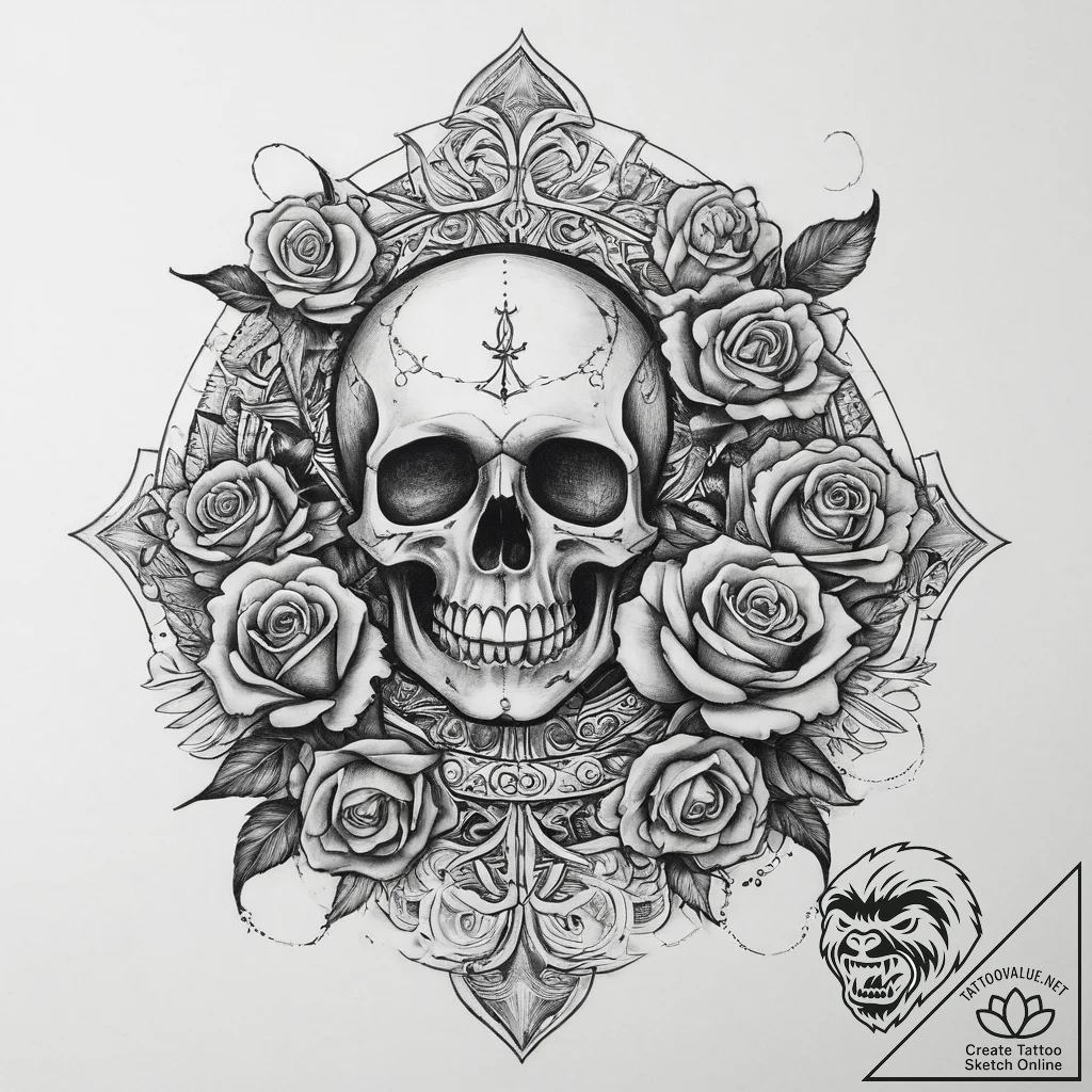Tattoo sketch cosmic beginning, artistic tatt... - tattoo sketch (№1759612840_0, 04.10.2025 21:20) — tattoovalue.net