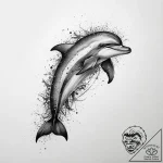 Tattoo sketch puns a dolphin that says “i’m a… – tattoo sketch (№1759613713_0, 04.10.2025 21:35) — tattoovalue.net
