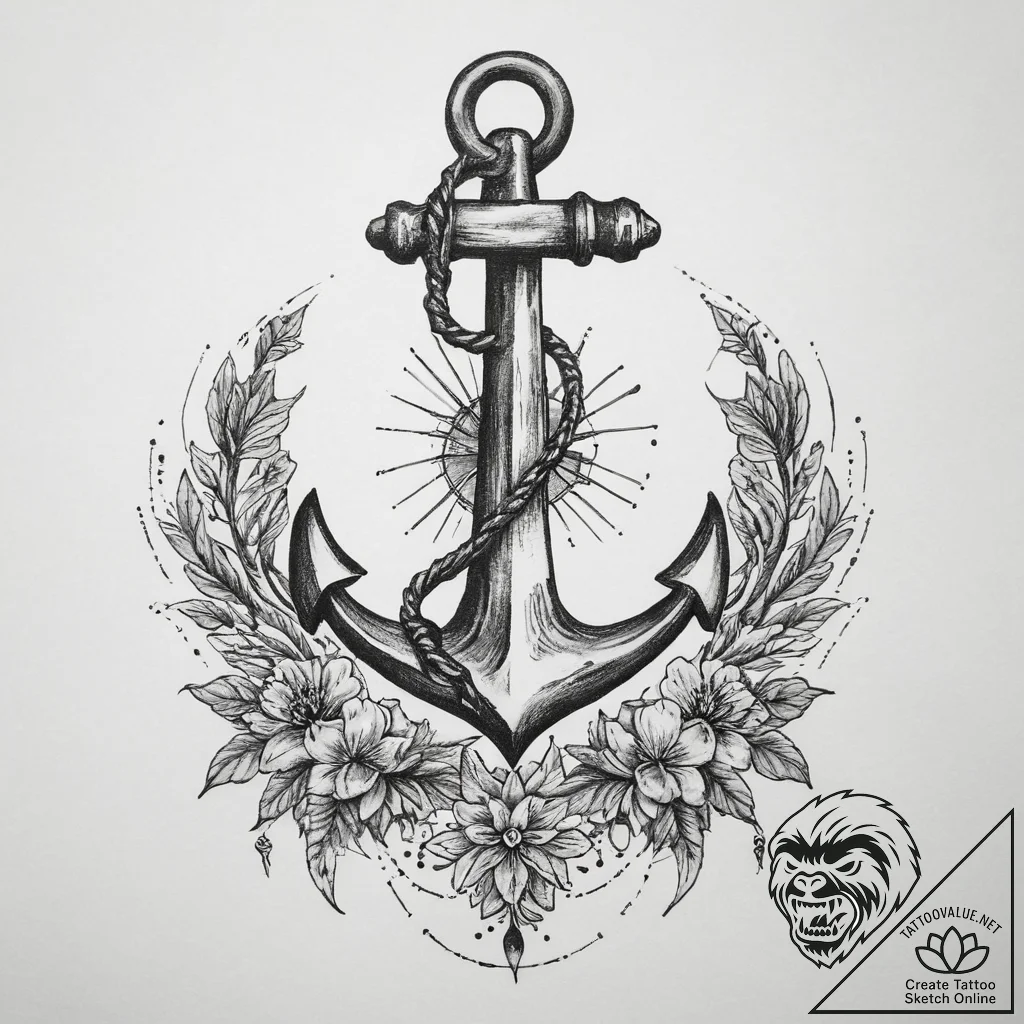 Tattoo sketch anchor, tattoo drawing outline,... - tattoo sketch (№1759613930_0, 04.10.2025 21:38) — tattoovalue.net
