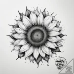 Tattoo sketch sunflower, tattoo line art, wat… – tattoo sketch (№1759615524_0, 04.10.2025 22:05) — tattoovalue.net