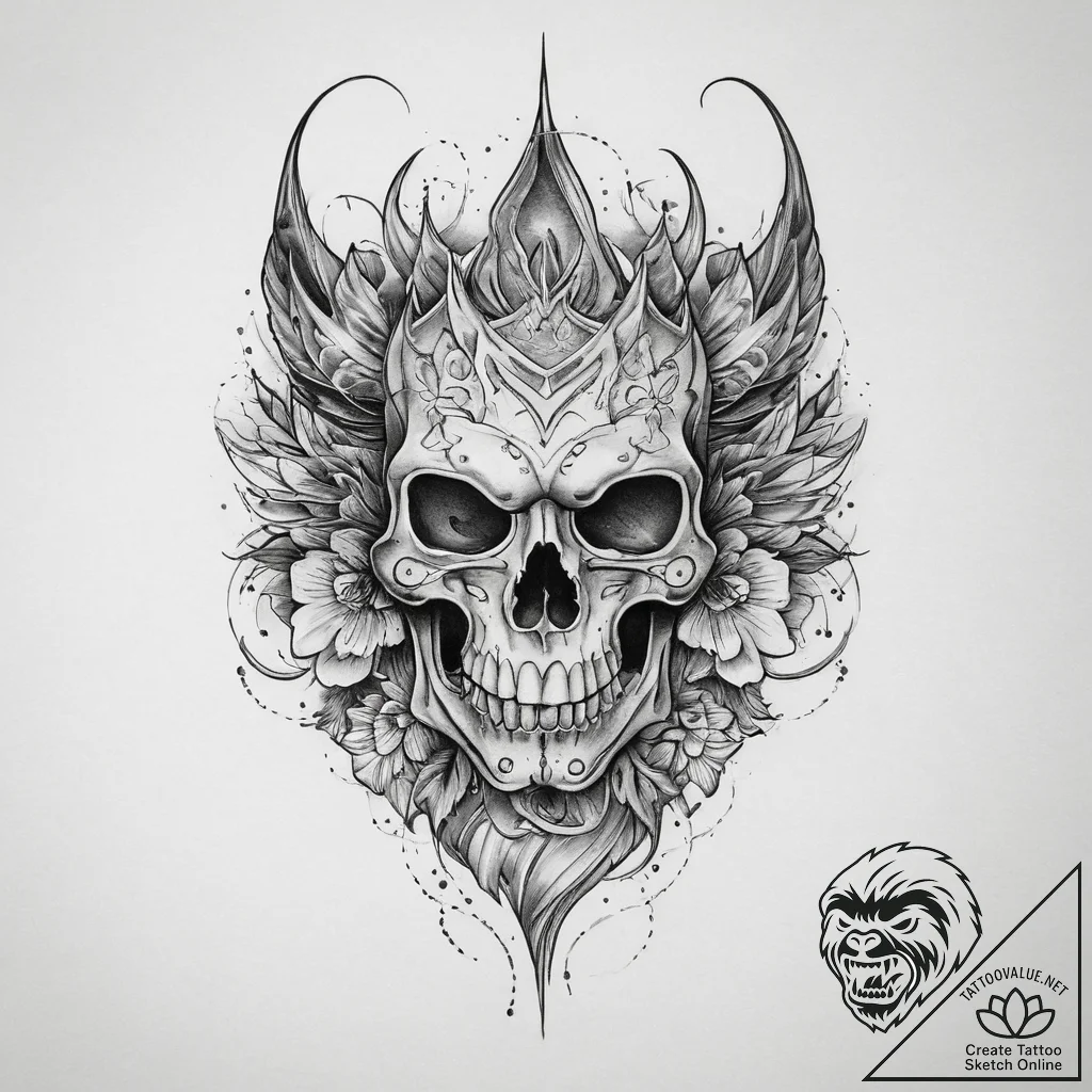 Tattoo sketch sky, tattoo line art, sepia ton... - tattoo sketch (№1759616197_0, 04.10.2025 22:16) — tattoovalue.net