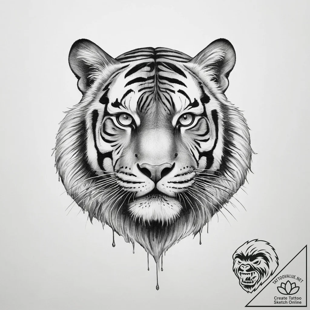 Tattoo sketch tiger's eye - tattoo sketch (№1759616417_0, 04.10.2025 22:20) — tattoovalue.net