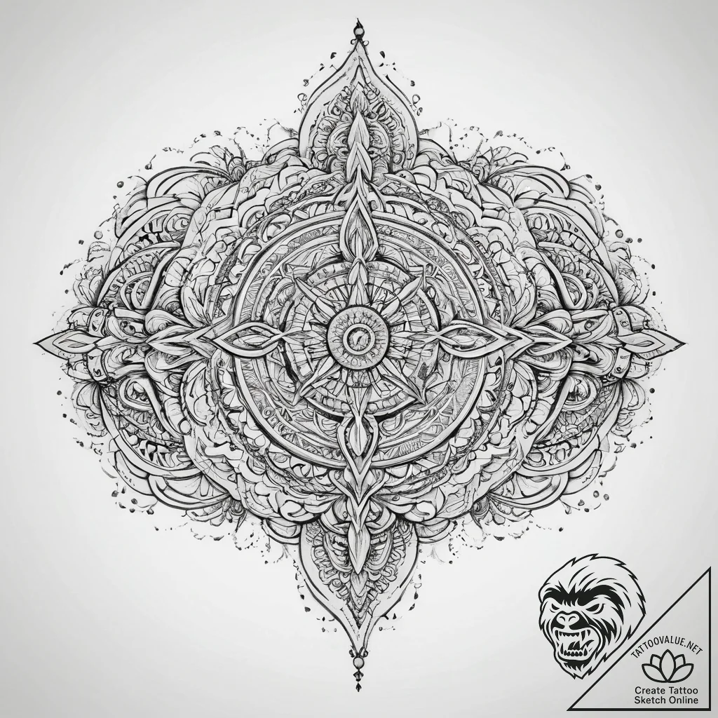 Tattoo sketch divine power, artistic tattoo s... - tattoo sketch (№1759616642_0, 04.10.2025 22:24) — tattoovalue.net