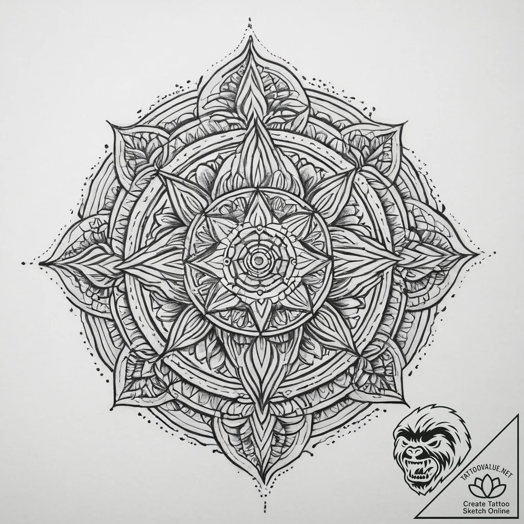 Tattoo sketch blessed character, concept art... - tattoo sketch (№1759618623_0, 04.10.2025 22:57) — tattoovalue.net