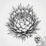 Tattoo sketch king protea, ink illustration f… – tattoo sketch (№1759618843_0, 04.10.2025 23:00) — tattoovalue.net
