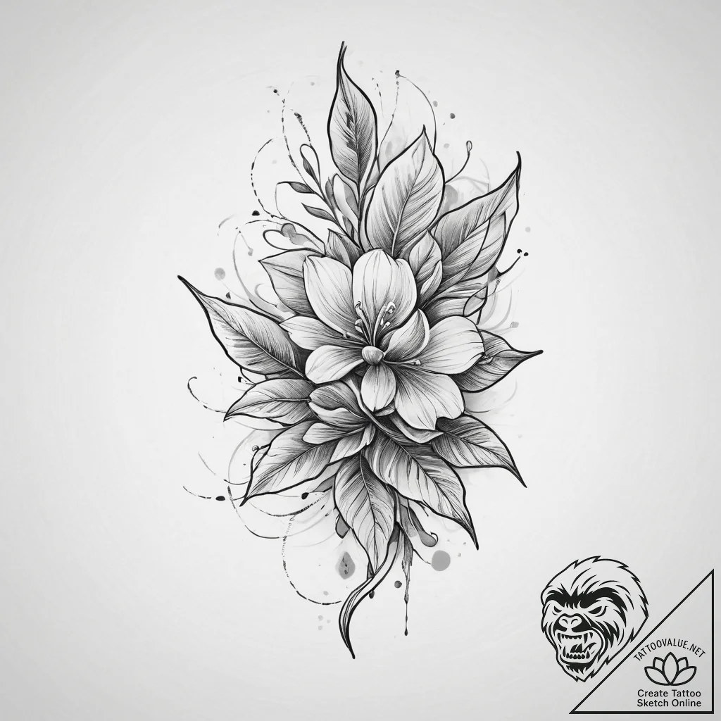 Tattoo sketch a symbolic plant, tattoo drawin... - tattoo sketch (№1759619936_0, 04.10.2025 23:18) — tattoovalue.net
