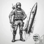 Tattoo sketch soldier with a rocket – tattoo sketch (№1759620154_0, 04.10.2025 23:22) — tattoovalue.net