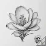 Tattoo sketch crocus flower – tattoo sketch (№1759620587_0, 04.10.2025 23:29) — tattoovalue.net