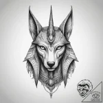 Tattoo sketch anubis with a scale, ink illust… – tattoo sketch (№1759622376_0, 04.10.2025 23:59) — tattoovalue.net