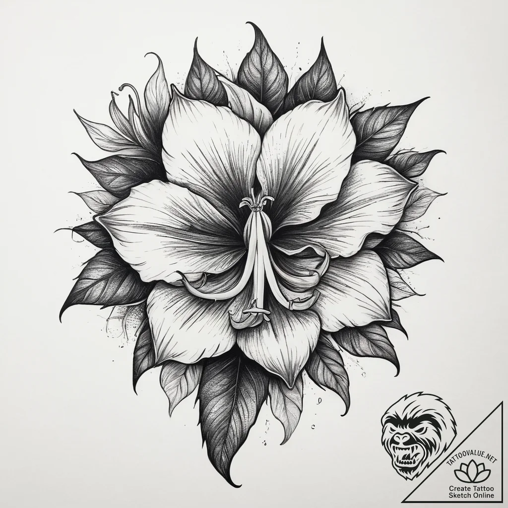 Tattoo sketch corpse flower, tattoo flash she... - tattoo sketch (№1759623903_0, 05.10.2025 00:25) — tattoovalue.net