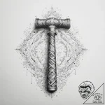 Tattoo sketch sculpting a chisel and a hammer… – tattoo sketch (№1759624348_0, 05.10.2025 00:32) — tattoovalue.net
