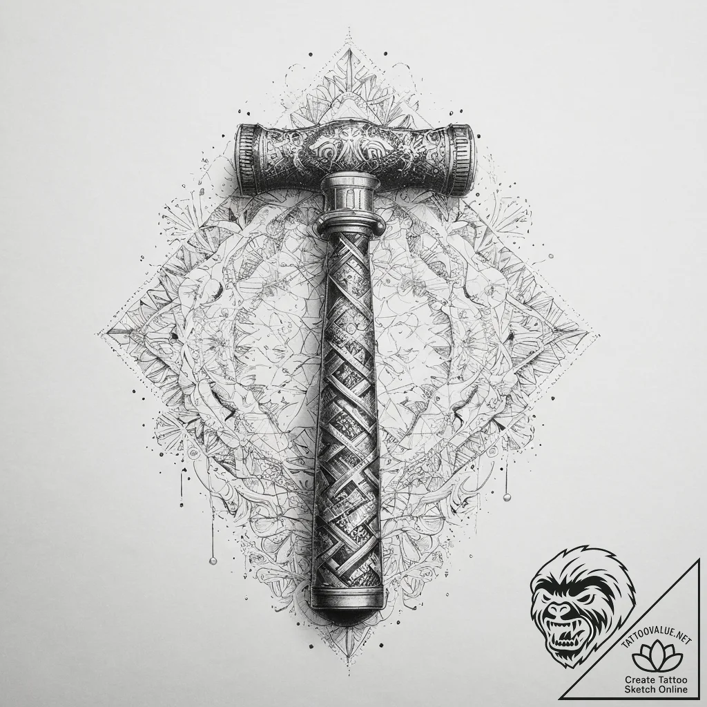 Tattoo sketch sculpting a chisel and a hammer... - tattoo sketch (№1759624348_0, 05.10.2025 00:32) — tattoovalue.net