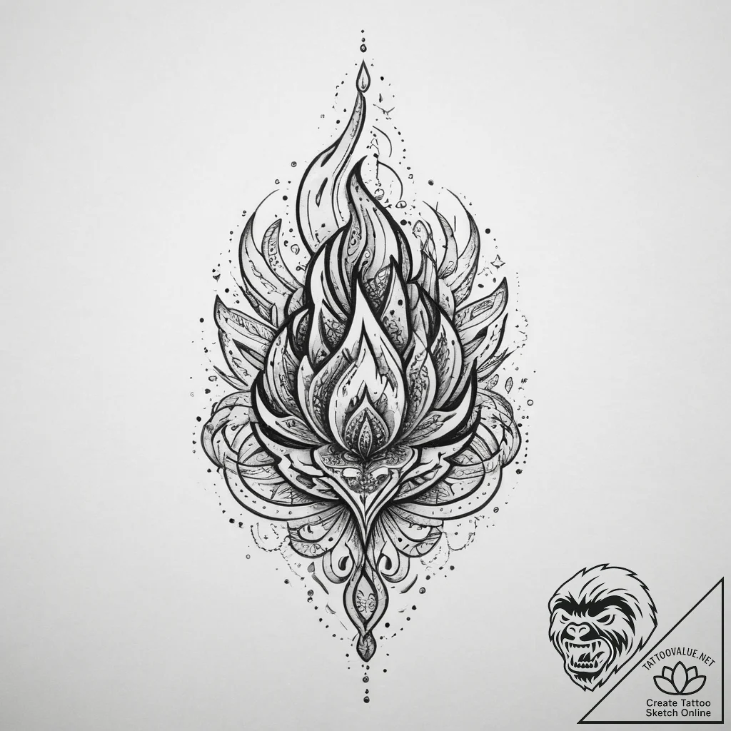 Tattoo sketch fire, tattoo flash sheet design... - tattoo sketch (№1759624577_0, 05.10.2025 00:36) — tattoovalue.net