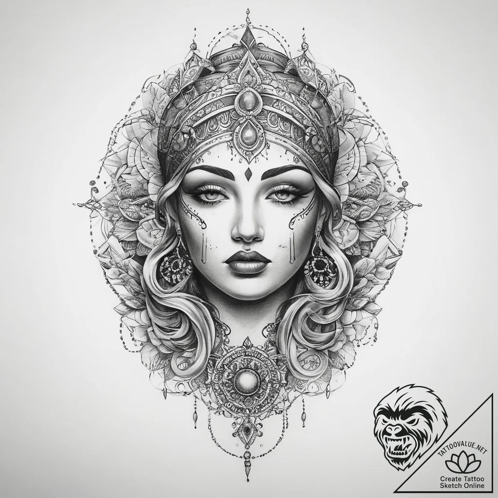 Tattoo sketch divine sound - tattoo sketch (№1759624808_0, 05.10.2025 00:40) — tattoovalue.net