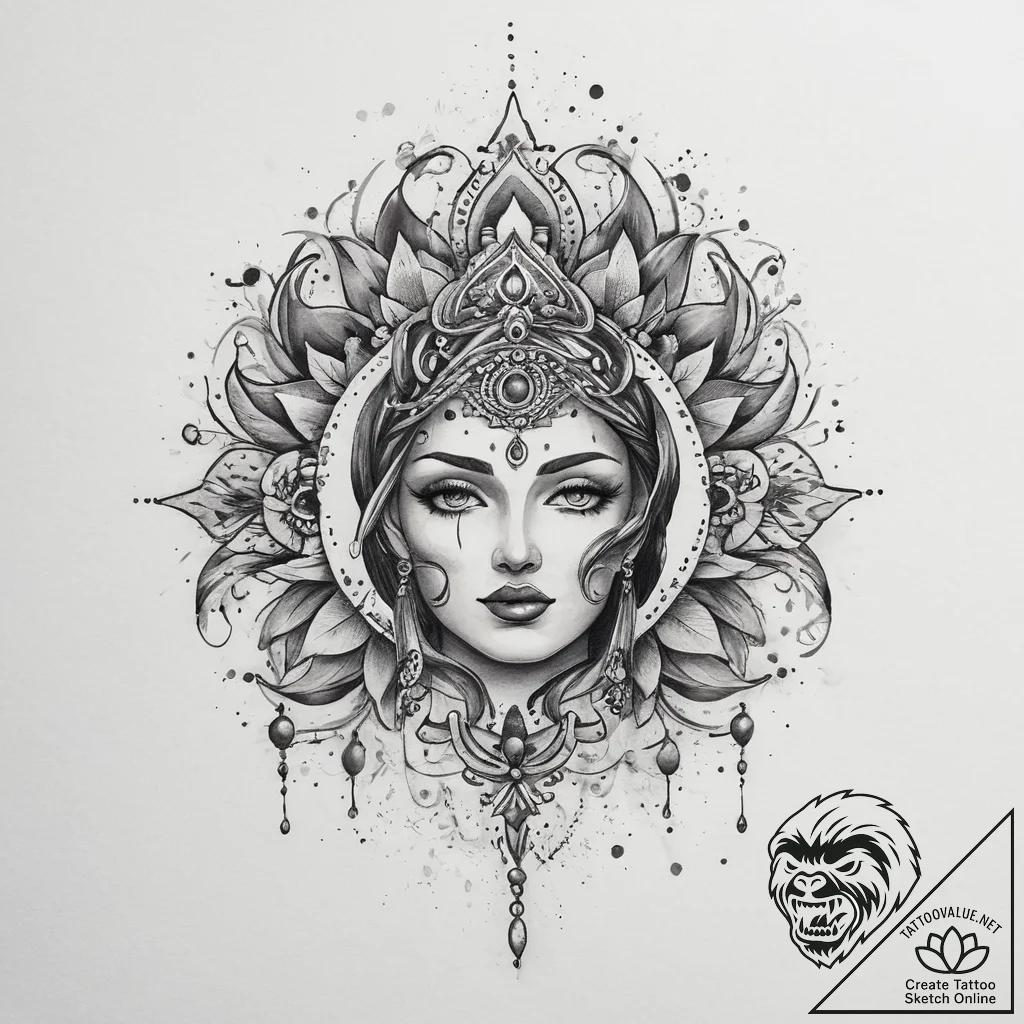 Tattoo sketch divine presence, ink illustrati... - tattoo sketch (№1759625702_0, 05.10.2025 00:55) — tattoovalue.net