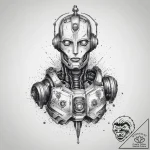 Tattoo sketch geek a sci-fi robot, tattoo fla… – tattoo sketch (№1759625920_0, 05.10.2025 00:58) — tattoovalue.net